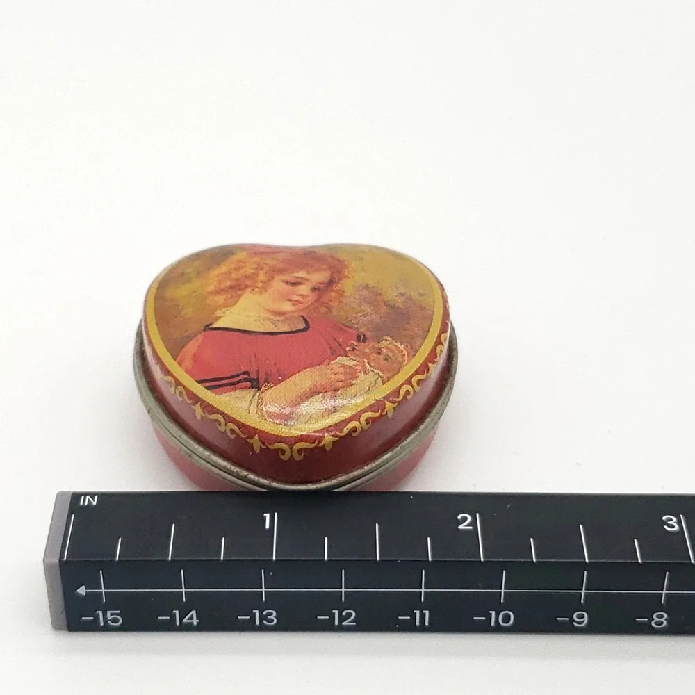 Victorian Style Heart Trinket Tins Set Cottagecore Coquette Keepsake Boxes